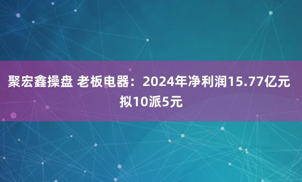 聚宏鑫操盘 老板电器：2024年净利润15.77亿元 拟10派5元